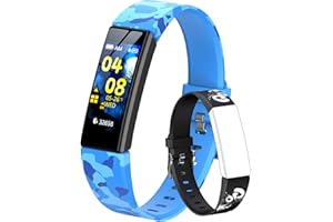 HOFIT Armbanduhr Fitness Tracker Kinder, Uhr Kinder mit Schrittzählern, Herzfrequenz- und Schlafmonitor, IP68 Wasserdicht, Aktivitäts-Tracker mit 2 Armbändern, Geschenke für Jungen und Mädchen