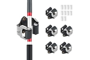 Mokife Colgador Escobas y Fregonas, 5 Piezas Sujeta Escobas Pared Atornillar, Soporte Organizador Metalico para Recogedor y Trapeadores