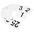 New Star Foodservice 23114 Double Side Plastic Table Numbers 1 to 25, 4 by 4-Inch, Black on White