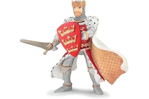 Papo - Figurine - Roi Arthur Rouge, Chevalier Médiéval, Jouet Enfant dès 3 Ans - Plongée dans l'Âge des Légendes et Chevalerie Fantastique