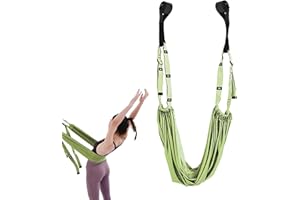 UEZETH Yoga Stretching Strap, Aerial Yoga Rope for Back Pain, Aerial Yoga Hammock for Increased Flexibility and Back Pain Relief, Hammock Swing Stretching Strap, Anti-Gravity Inversion Yoga Belts