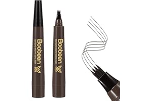 Boobeen Stylo à sourcils étanche - Crayon à sourcils Microblading avec applicateur à pointe micro-fourche - Crée des sourcils d'apparence naturelle sans effort