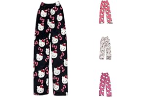 GENERIC 𝒉𝒆𝒍𝒍𝒐 𝒌𝒊𝒕𝒕𝒚𝒔 Bas De Pyjama Fille Flanelle pyjama stitch fille Pyjamas Polaire Chaud Dessin Animé en Laine Kawaii à La Mode Pyjamas Fille Hiver Imprimé Maison DéContracté Pyjama Pantalon