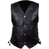 Mens Black Angel Wings Walking Dead Daryl Dixon Genuine Leather Vest