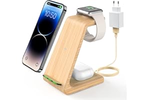 SOWINK Bezprzewodowa ładowarka 3 w 1 do Apple Watch i iPhone, bezprzewodowa ładowarka do iPhone 14/13/12/11/Pro/Pro Max/XS Max/XS/XR/8/8+/ Apple Watch Ultra 8 7 SE, 6 5 4 3/ Airpods 3/2/pro (adapter 18 W)