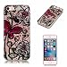 Produktbild Soft Hülle für iPhone SE,Durchsichtig Hülle für iPhone 5S,Leeook Creative Pretty Schwarz Rot Schmetterling Blumen Drucken Muster Design TPU Silikon Clear Transparent Schutzhülle Ultra Slim Weich Flexible Tasche Etui Stoßdämpfend Schutz Handytasche Schale Bumper Shell Case Cover für iPhone 5S/SE/5G + 1 x Schwarz Eingabestift-Black Red Butterfly Flower