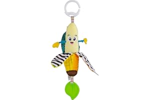 LAMAZE Bea the Banana, Clip on Pram and Pushchair Newborn Baby Toy, Sensory Toy for Babies with Colours and Sounds, Development Toy for Boys and Girls Aged 0 to 24 Months