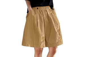 BGFIPAJG Donna Sportivi Taglie Forti Vita Alta Shorts Elastico in Vita con Coulisse Leggeri Eleganti Corti Estivi Larghi Curvy Bermuda da Lavoro Comodi Casual Fitness Pantaloncini da Spiaggia