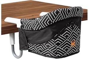 MTWML Portable High Chair for Table,Hook On High Chair That Attaches to Table,Space Saver Clip On Counter Seat for Baby,Easy Clean Baby Feeding Clamp Seat with Carry Bag for Travel(Stripe-Black)