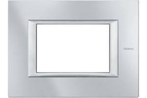 bticino Ha4803hs Axolute rectangulaire plaque murale, 3 modules, Anthracite, argent, HA4803HC
