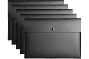 VANRA Cartelle di file,Cartellina A4 Confezione da 5,Borsa Envolop,Buste con Bottone per Documenti e Lettere Organizza,Nero