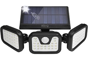 Jefedana Luz Solar Exterior con Sensor de Movimiento,1200LM Lampara Solar Exterior con 70 Potentes LED,3 Modos Luces Solares Exterior IP67 Impermeable,3 Luces Ajustables, Para Jardin Garaje Camino