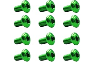 LA TALUS 12Pcs M5x10mm Bicycle Bike Disc Brake Cycle Rotor Screws, Disc Brake Rotor Bolts for Road Bike Mountain Bike Green