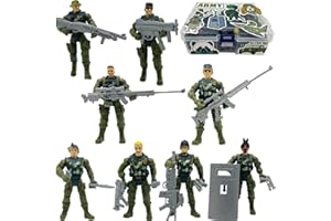 Fycooler Zabawkowe żołnierze figurki wojskowe, zabawki, wojskowe mężczyźni, zabawka, żołnierze, figurka, zabawka z bronią, bojowe figurki wojskowe, zestawy do zabawy, zabawki wojskowe, prezent dla dzieci/chłopców, z 50 naklejkami i pudełkiem