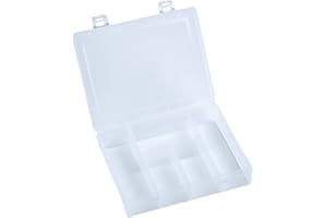 ‎HÜNERSDORFF hünersdorff Sortimentskasten PP-Eco Mini mit 5 Fächern | stabile Sortierbox für Schrauben und andere Kleinteile | feste Facheinteilung | 14 x 18 x 4 cm, transparent