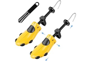 Alaoo Shoe Stretcher, 1 Pair Shoe Tree for Men Women Plastic & Metal Boot Stretcher with Shoe Horn Adjustable Shoes Widener for Bunions