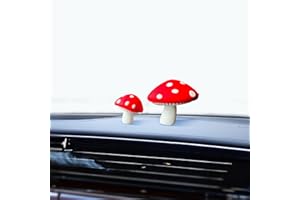 KIAYOO Car Interior Accessories Dashboard Decorations, 2PCS Mushrooms Cute Fun Car Dash Decor Ornament Gift for Women Girls Men Boys