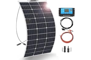 XINPUGUANG Kit pannello solare flessibile da 100 W 12 V: pannello solare flessibile da 100 Watt + regolatore di carica PWM da 10 A per camper, barca, camper, roulotte e rimorchi (100 W)