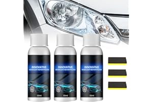 Toerjii Renovateur Phare Voiture,Liquide de Réparation Remise à Neuf Phares，pour Polissage Automobile pour Restaurer Les Lentilles de Voiture Ternes et Jaunes (3 Pcs, 50 ML)