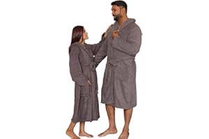 Dolce Vari 100% Egyptian Cotton Bathrobe Extra Absorbent 650 GSM Soft Terry Toweling Luxury Dressing Gown With Big Pockets & Belt Soft Bathrobe