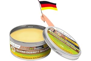 ‎HELIACARE HeliaCARE Schneidebrett Balsam - BIO Holzwachs - Bienenwachs Holzpflege aus Deutschland - Holzbalsam für Schneidebretter - Farb- und geruchlose Holzpolitur (150ml)