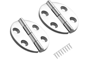 DIALESHU Robuste Scharniere für Schiffsluke, 316 Edelstahl, 6,3 cm, runde Scharniere für Schranktür mit Schrauben, 2 Stück