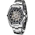 WINNER Fashion Semi-Automatic Mechanical Watch Skeleton See-through Dial Hand-winding Top Luxury Brand Men Wristwatch