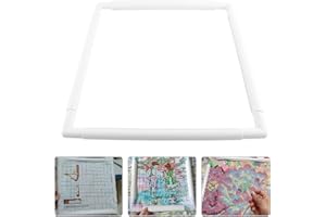 HEEPDD Quadratische Stickrahmen, Kunststoff Cross Stitch Hoop Nähen Hoop Stickerei Snap Frame Hoop für Stickerei Cross Stitch Quilting Needlepoint Tool(43.1×43.1cm)