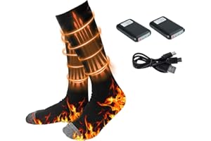 ECHDEN Heated Socks for Men Women,4000mAh Rechargeable Electric Heated Thermal Socks with Battery for Winter Foot Warmer Skiing Hiking Hunting