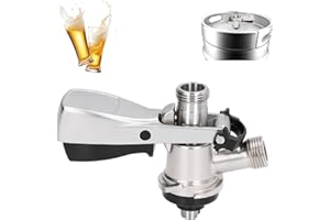 ‎TISSTING Tissting Kegverschluss Zapfkopf Typ S G5/8 Gewinde Keg Zapfkopf mit Überdruckventil, 304 Edelstahl Bier Bierfass Zapfanlage Flachkeg Bierzapfköpfe für Heimbrausystem