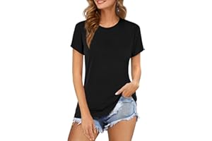 Beluring Damen Tshirt Rundhals Oberteile Basic Kurzarm/Langarm Longshirt Bluse Tops