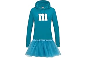 Jimmys Textilfactory Hoodie M&M + Tüllrock Karneval Gruppenkostüm Schokolinse 9 Farben Damen XS-2XL Mundm Fans Tanzgruppe Fasching Verkleidung Rosenmontag