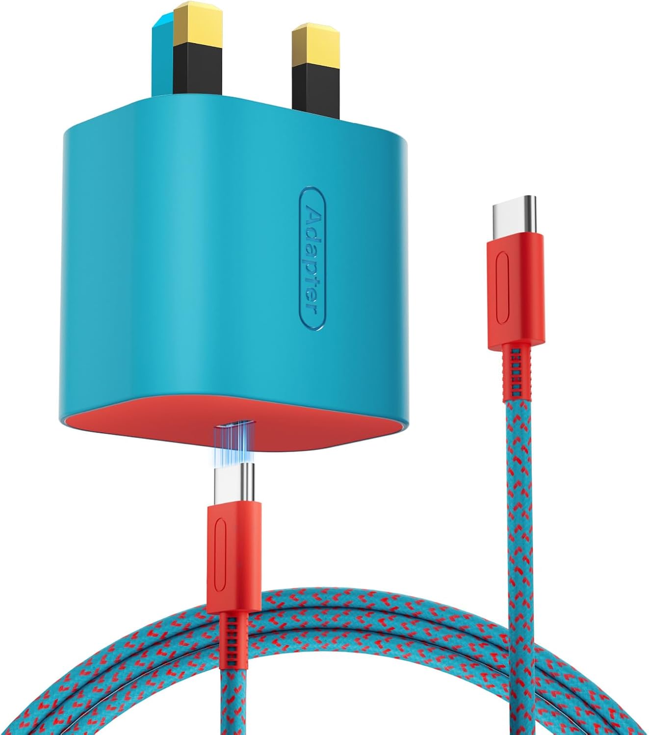 TPC Charger for Nintendo Switch 2, 60W Fast Charging for Switch, AC Adapter Fast Charging with 6.6FT Braided USB-C Cord, Compatible with Switch 1, Lite, OLED, Steam Deck, Support 4K TV Mode Cyan
