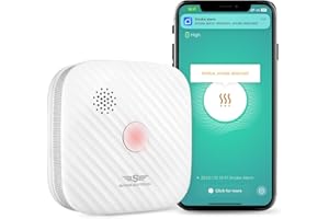 Spreadtron WLAN Rauchmelder, Smarter Wi-Fi Feuermelder mit App Tuya & Smartlife, WiFi Photoelektrische Rauchmelder mit 2 Jahren Austauschbarer Batterie, 1 Stück