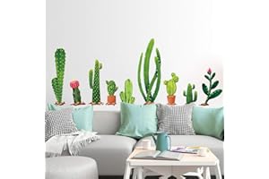 ‎BUER HOMIE BuerHomie Wandtattoo Schlafzimmer, Kaktus Wandsticker, klebend und ablösbar,Dekoration für Wohnzimmer, Schlafzimmer