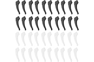 BDEPSTR 20 Paia di Montature per Occhiali in Silicone Antiscivolo, Accessori per Occhiali in Bianco e Nero, Montatura Tempio Occhiali Antiscivolo in Silicone