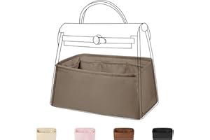 DGAZ Wkładka do jedwabnego organizera pasuje do Herbag 31/39/50, jedwabiście gładki organizer, luksusowa torebka i torba do modelowania torby (HB31, szary Etoupe)