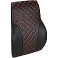 amazon basics Memory Foam Lumbar Spine Car Full Backrest Pillow|Leatherette Material|Ergonomic Design|Portable&Lightweight|Memory Foam Support|Compatible with Car,Computer&Office Chair,Black