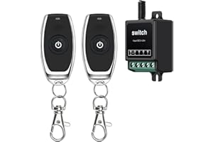 ZHOFONET Funkschalter mit Fernbedienung,DC 12V 1 Kanal Universal Schaltrelais funkschalter,433 MHz 10A Universal Wireless Relais Modul,100m Langstreckenschalter