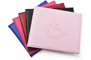 Vicloon Disabled Badge and Timer Holder, PU Leather Disabled Badge Holder Wallet Protector, Blue Badge Timer Holder ProtectorHologram Safe Disabled Badge Holder (Pink)