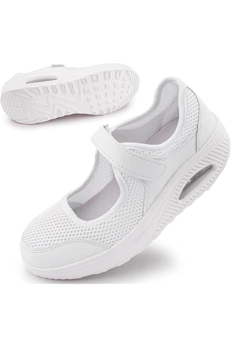 Baskets Confort TOSOFT Pour Femmes Âgées - Soutien Voûte Plantaire, Semelle Antidérapante - Pour Pieds Larges