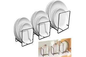 ORTVIAI 3 PCS Organizer Piatti Metallo Multifunzionale da Interno Mobile - Scolapiatti da Incasso per Cucina