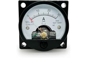LEPEVNEY Analog Dial Panel Meter Voltmeter Gauge SO-45 Round Current Measuring Ammeter DC 30A/75MV