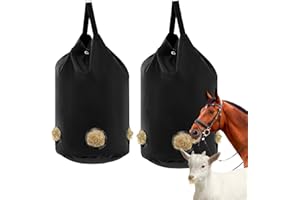 TJHDSF Heusack,Heusack für Pferde, Heutasche Futtersack mit Löchern, Polyester-Heusack, Platzsparend, Große Kapazität, Geeignet für Pferde, Schafe, für Tterungsanforderungen Verschiedener Tierarten (2 Stück)