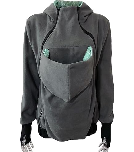 Chaconka Sweat à Capuche Allaitement Femme Enceinte - Hoodie Maternité Manches Longues Avec Poches Et Zip