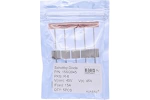 HUABAN 5 pièces 15SQ045 Diodes de blocage de dérivation de redresseur de barrière Schottky 15A 45V R-6 axiale 15 ampères 45 volts