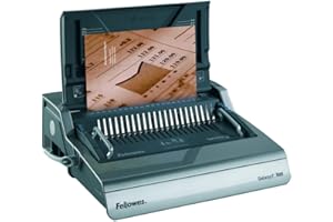 Fellowes Galaxy-E Binding Machine for Large Offices - 21-Hole, 500 Sheet Electric Paper Punch Comb Binder Machine with Starter Kit 20 Comb Bindings - Ideal for Large Office Use - Black/Silver