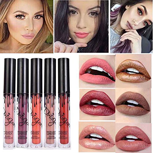 Richoose 16 Farben Set Wasserdichte Liquid Make-up Lip Bleistift Matte Lipstick Lipgloss Super Langlebig (16 Stück) - 4