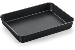 Onader Nieprzywierająca blacha do pieczenia, forma do zapiekanek ze stali nierdzewnej, głęboka forma do pieczenia brownie, lasagne, zapiekanek, 31,6 x 24,6 x 5 cm, zdrowa i ciężka, odporna na rdzę i