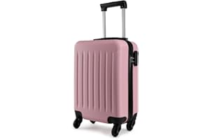 Kono 19 "Equipaje para niños Ligero ABS 4 Ruedas Spinner Maleta Cabina Viaje Caso (Rosa)